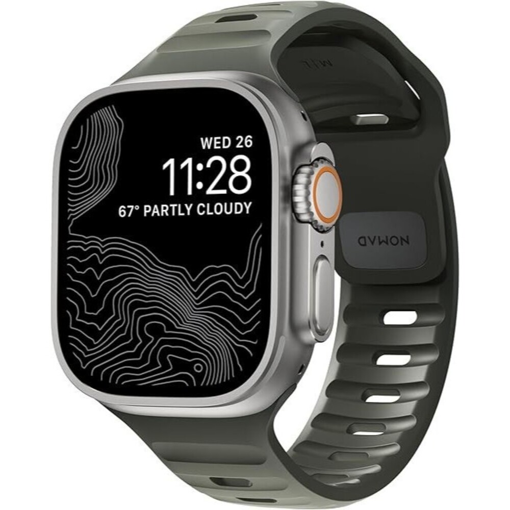 New ! Nomad Rocky Point Sport Band For Apple Watch Ash Green Color ( Just band )